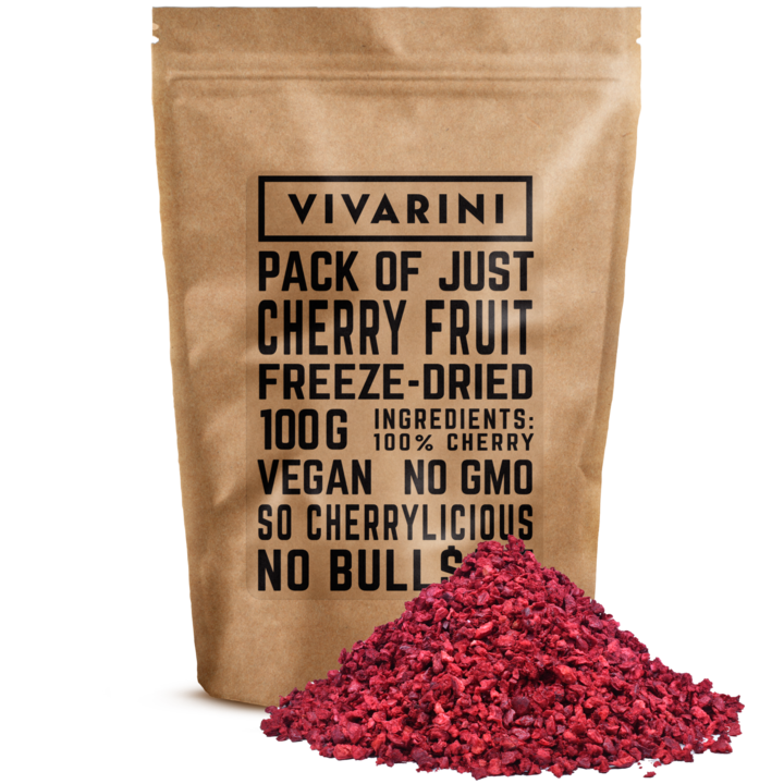 Cirese liofilizate, Vivarini, 100g, Calitate superioara, Ideal pentru toppinguri si adaus in deserturi