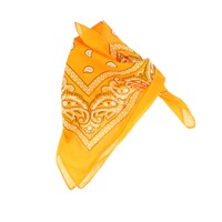 Bandana din bumbac, dimensiune 55x55 cm, imprimeu mandala, Buticcochet, Portocaliu - ES2191