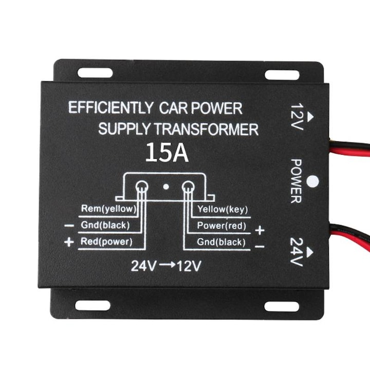 Convertor auto tensiune de la 24V la 12V, 15A