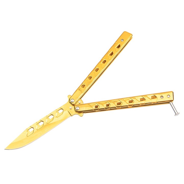 Briceag fluture Depox, Future Wings, otel inoxidabil, 24 cm, auriu