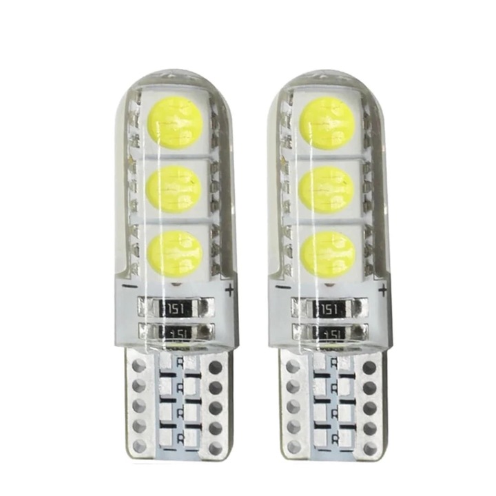 Set 2 becuri LED JENUOS®, pentru lampa numar, pozitie auto, plafoniera interior, Alb