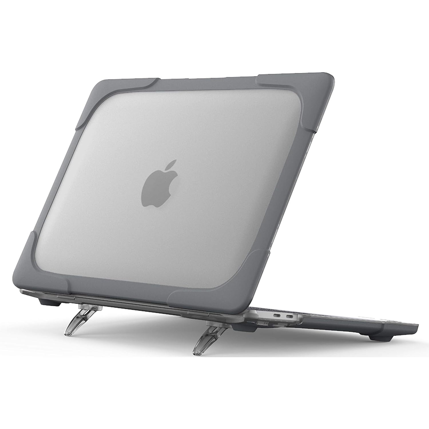 Carcasa laptop PZOZ, compatibil cu MacBook 13" 2018-2020, Policarbonat, material anti-alunecare, rezistent la zgarieturi, culoare Gri