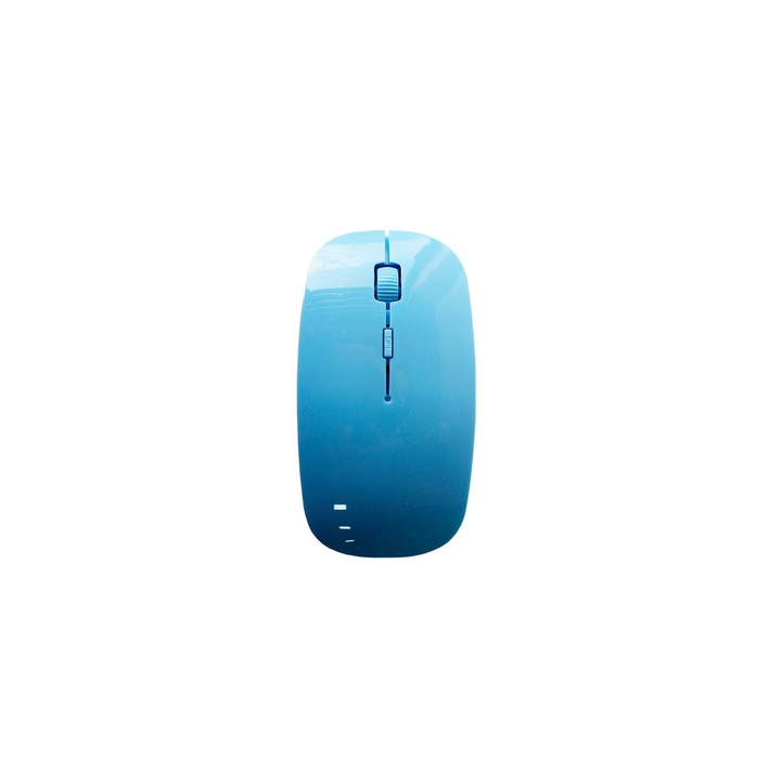 Безшумна безжична мишка, USB акумулаторна, ергономична, офис, синя