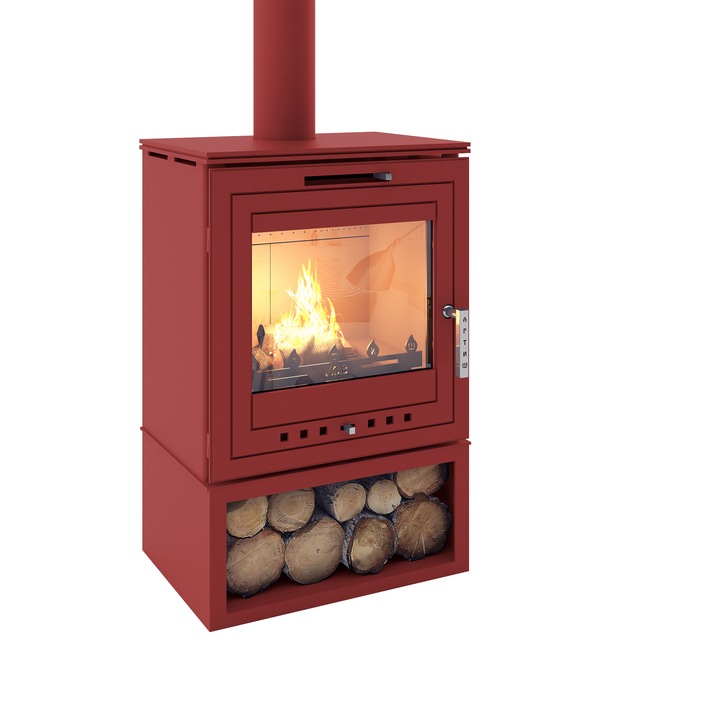 Камина, Артиш Плюс, 9(10)kW, Еко, С водна риза, Червен