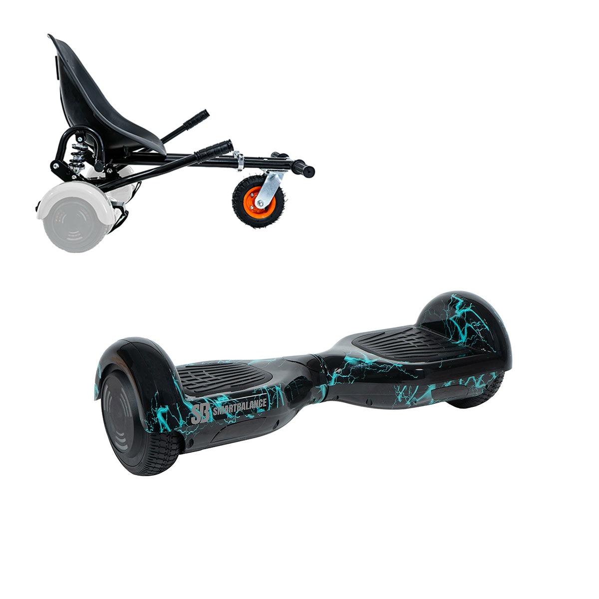 Set Hoverboard cu Scaun, Smart Balance, Regular Junior Thunderstorm si ...
