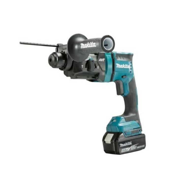 Ciocan rotopercutor, Makita, SDS+, 18 V, 1.7 J, 450 W, Negru/Turcoaz