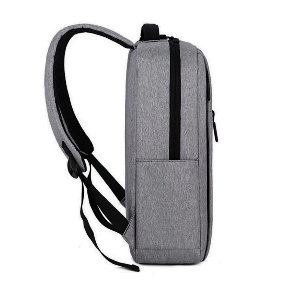 Rucsac Jayden pentru laptop, Port de incarcare USB, Rezistent la apa, 15.6 inch, Gri