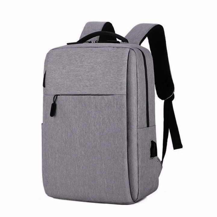Jayden laptop hátizsák, USB töltőport, vízálló, 15,6 hüvelykes, szürke