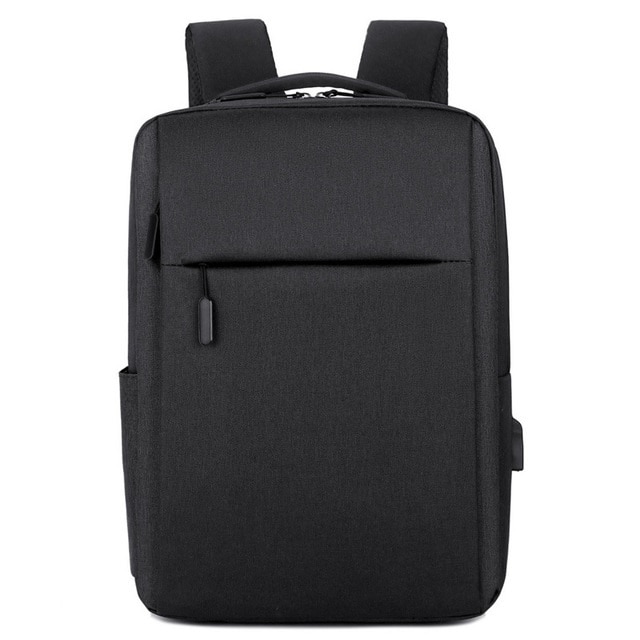 Rucsac Jayden pentru laptop, Poliester, Port de incarcare USB, Rezistent la apa, 15.6 inch, Negru