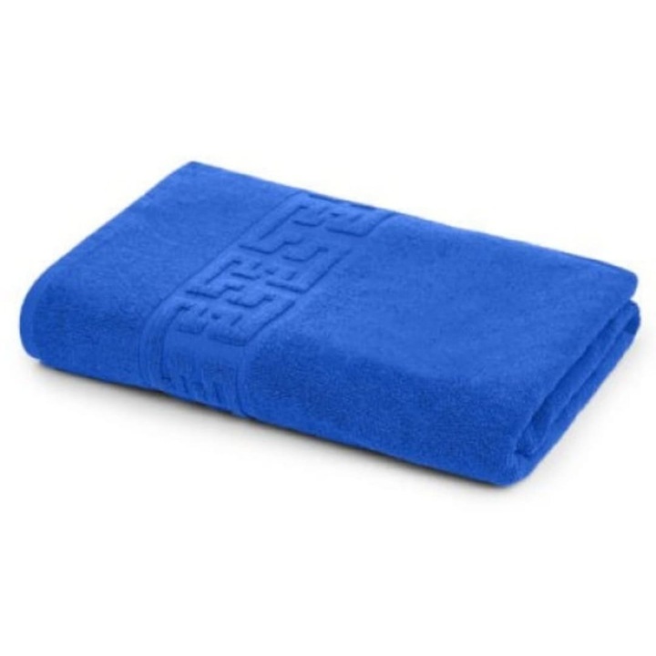 Prosop de fata, Bumbac, Bordura Greceasca, 500g/m², 50x90cm, Bleumarin