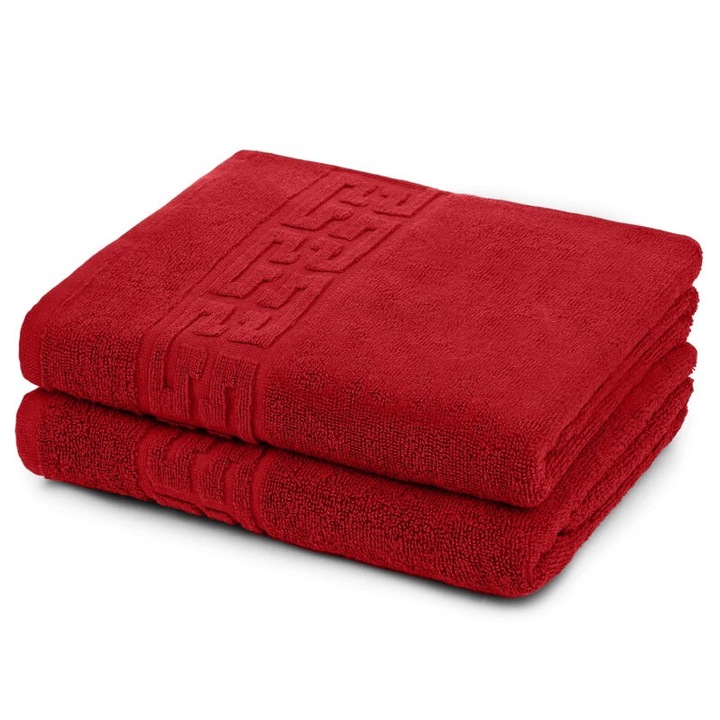 Комплект 2 кърпи за ръце, Памук, 500г/м², 30x50см, Червен