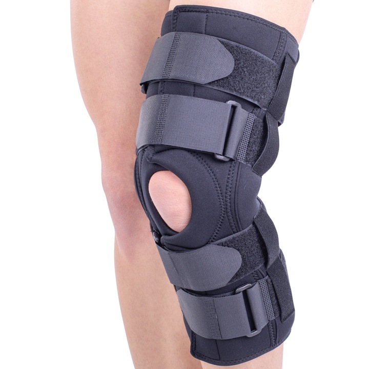 Orteza de genunchi mobila cu articulatii laterale si suport patelar, marimea 6