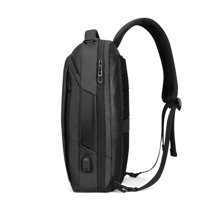 Ghiozdan Mark Ryden, compatibil cu laptop 15.6 inch, tableta 9.7 inch, full impermeabil, port USB si micro USB, antifurt, 3 modalitati de purtare, unisex, negru