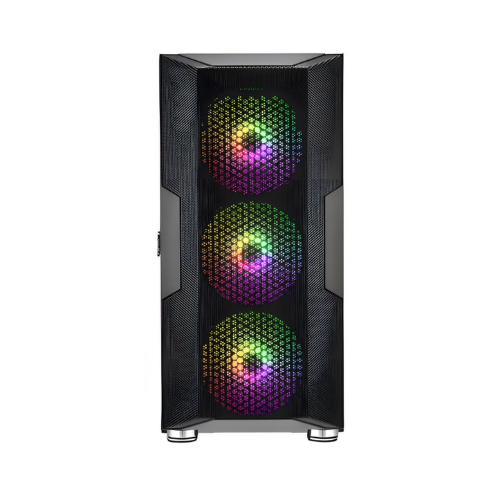 Carcasa ATX Semi-tower Sharkoon MK3 RGB, neagra, MicroATX, iluminare RGB