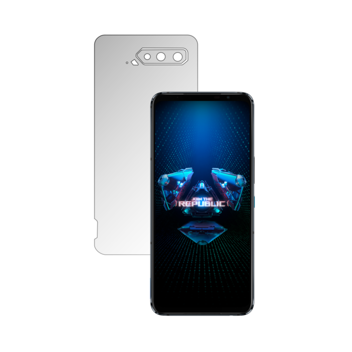 Folie Protectie Spate iSkinz AutoRegeneranta pentru Asus ROG Phone 5s Pro - Invisible Skinz UHD, Simple Cut, Siliconica Ultra-Clear pentru Carcasa Spate, Skin Adeziv Transparent