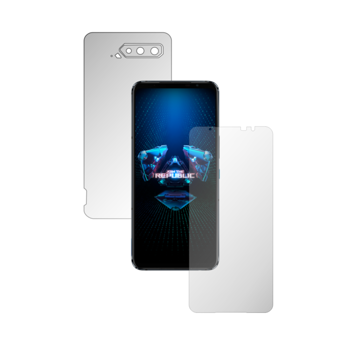 Самовъзстановяващо се фолио iSkinz за цялото тяло за Asus ROG Phone 5s - Invisible Skinz UHD, просто изрязване, ултра-прозрачна силиконова защита за екрана и задния капак, прозрачна самозалепваща се кожа