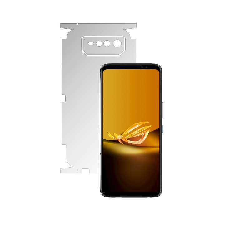 Защитно фолио iSkinz Matte Back за Asus ROG Phone 6D - Invisible Skinz Matte 360 Cut, Matte Silicone Anti-Fingerprint, Anti-Reflective за задните и страничните капаци, Adhesive Skin, Transparent