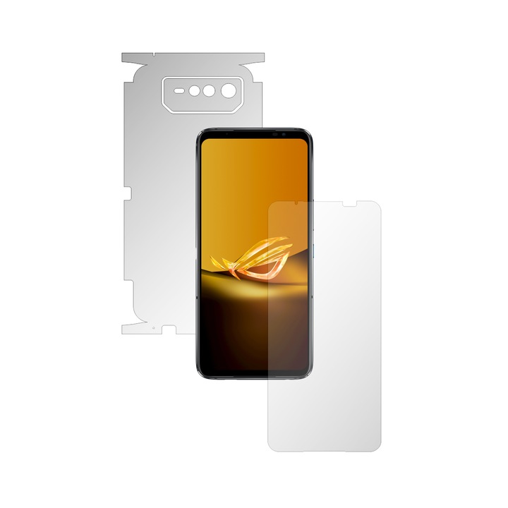 iSkinz Full Body Foil за Asus ROG Phone 6D - Invisible Skinz HD, 360 Cut, ултра-прозрачна силиконова защита на екрана, заден и страничен капак, залепваща кожа, прозрачен