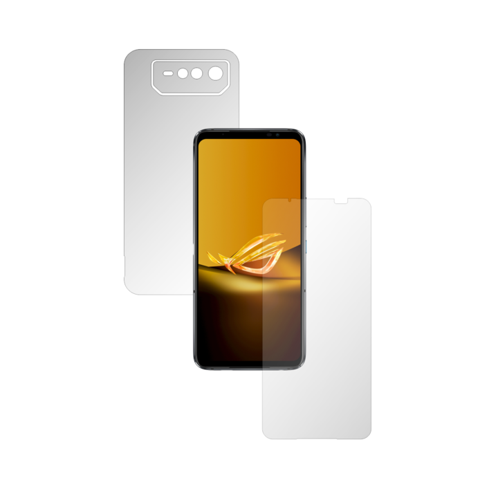 iSkinz Full Body Foil за Asus ROG Phone 6D - Invisible Skinz HD, проста кройка, ултра-прозрачна силиконова защита за екрана и задния капак, прозрачна лепилна кожа