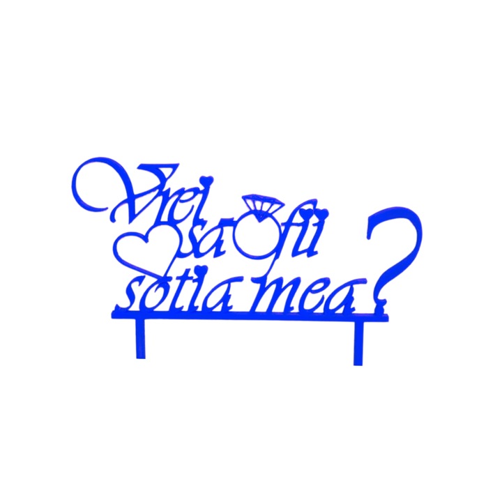 Tortadísz, "Akarsz a feleségem lenni?", különleges esemény, 14 x 20,5 cm Kék