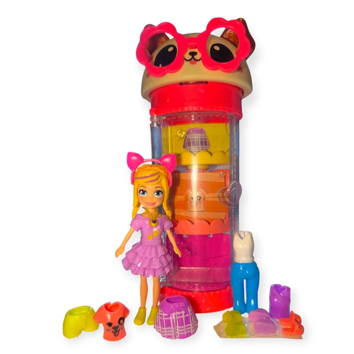 Mattel Polly - baba kutya szekrény hengerrel