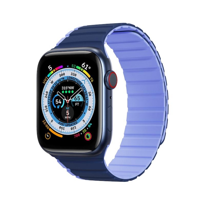 Szilikon szíj DuxDucis Magnetic LD kompatibilis Apple Watch 4/5/6/7/8/SE 38/40/41mm Blue