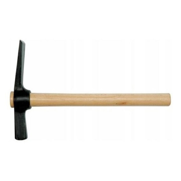 Ciocan de zidarie Mason, JUCO, Otel forjat / Lemn, 0.5 Kg, Negru / Bej