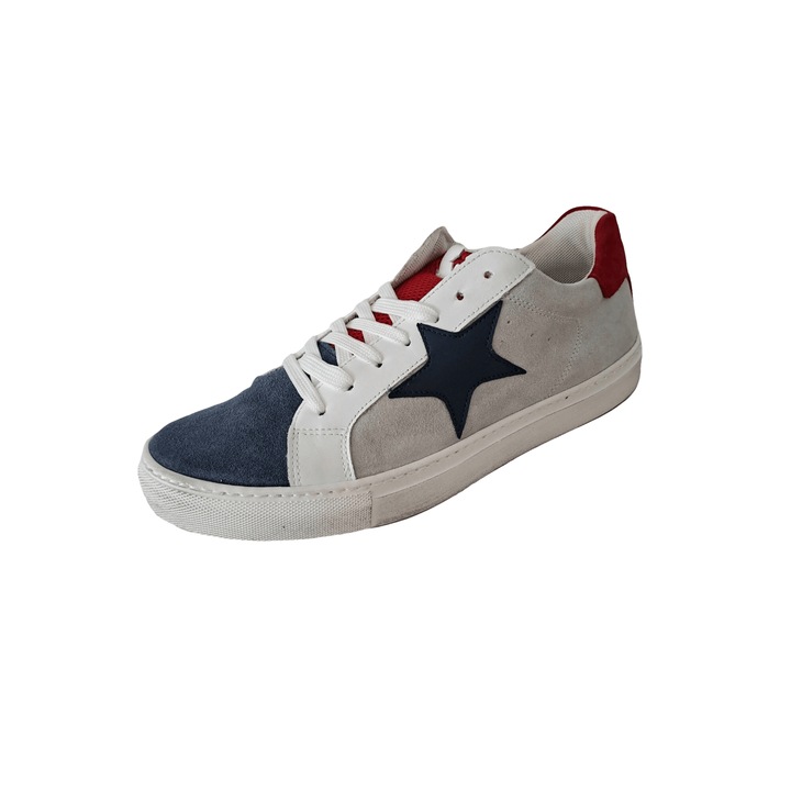 Tenisi barbati, din piele, Gri/Bleumarin