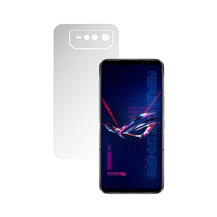 Folie Protectie Spate iSkinz AutoRegeneranta pentru Asus ROG Phone 6 Pro - Invisible Skinz UHD, Simple Cut, Siliconica Ultra-Clear pentru Carcasa Spate, Skin Adeziv Transparent