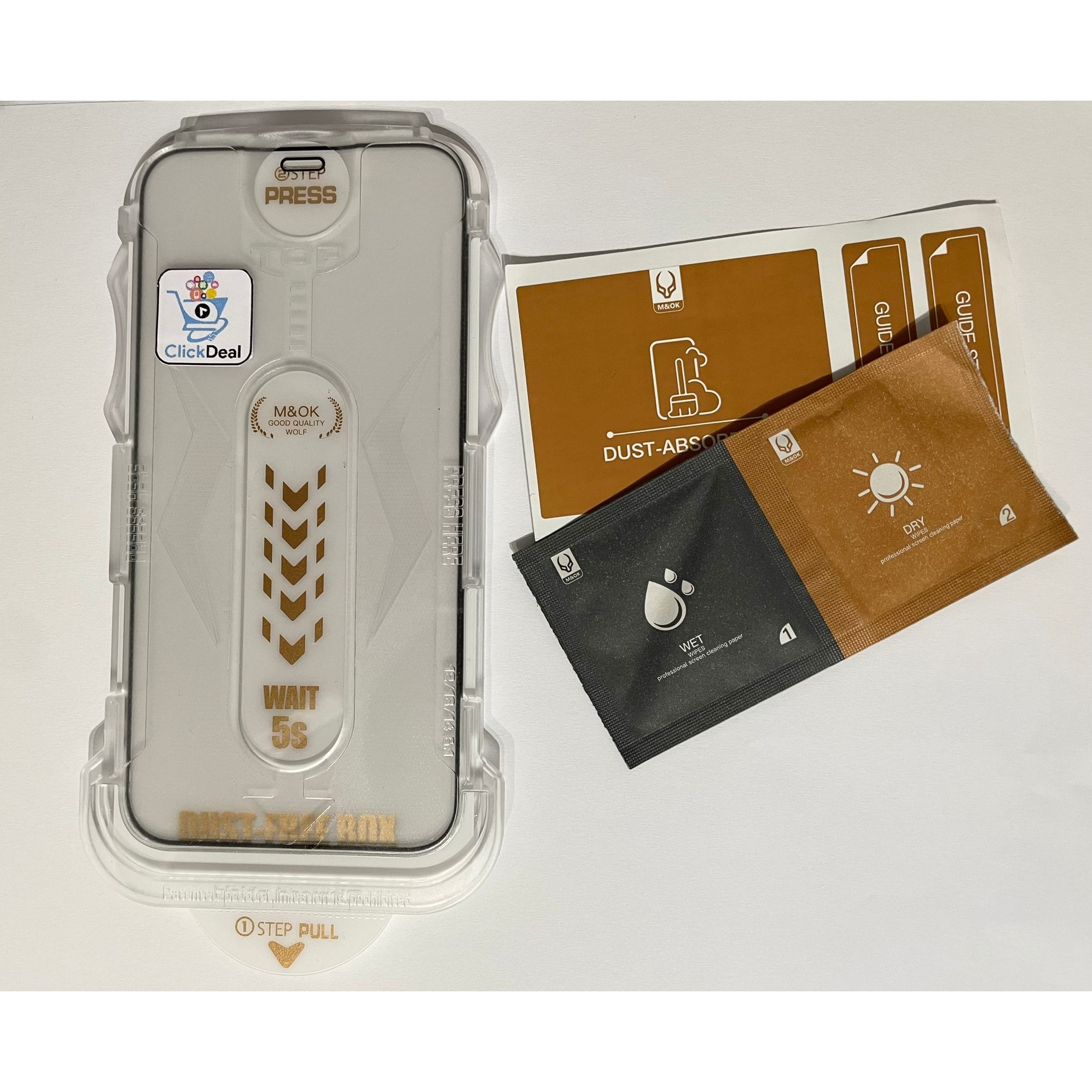 Folie protectie de sticla compatibil iPhone 13 Pro Max/ 14 Plus, sistem aplicare usoara patentat, aplicare in 5s, fara bule, fara praf, margini negre