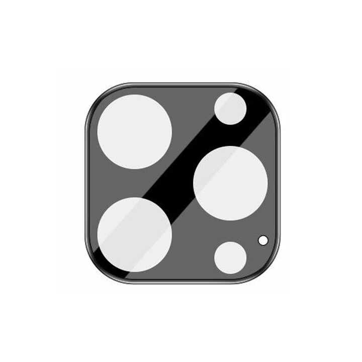 Kameravédő fólia kompatibilis: iPhone 14 Pro Max, Full Glue Glass, Instant Fit, Hidrofób, Oleofób, Teljes lefedettség, Fekete