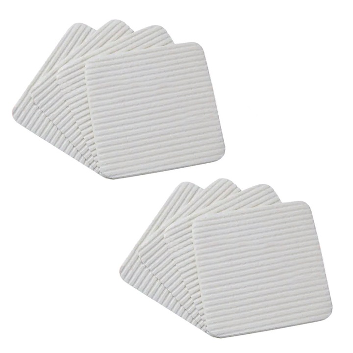 Set 8 benzi de prindere pentru covoare antialunecare, NOTWAIT, 10x10cm, Gri