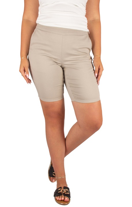 Pantaloni scurti elastici eleganti, Bej