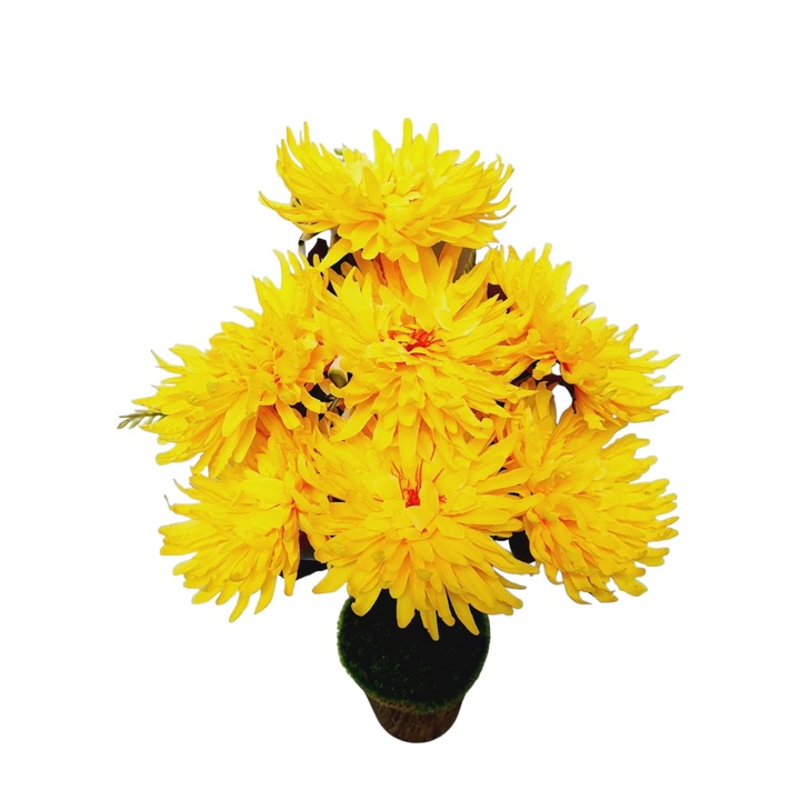 Floare artificiala crizantema galbena