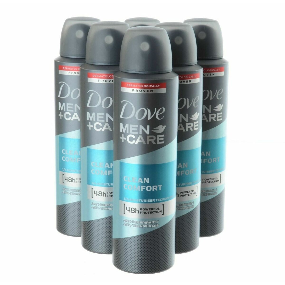 Set 6 x Antiperspirant Dove Men+ Care Clean Comfort, 48h protectie, 250 ...