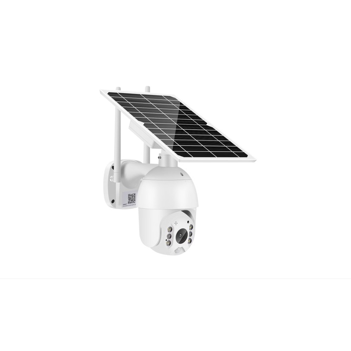 Camera de securitate cu panou solara PTZ de exterior- 4MP, baterie reincarcabila de 19200 mAh, 4G, Alarma de miscare PIR Camera WiFi fara fir, Rotire din aplicatie, rezistenta la apa, comunicare bidirectionala