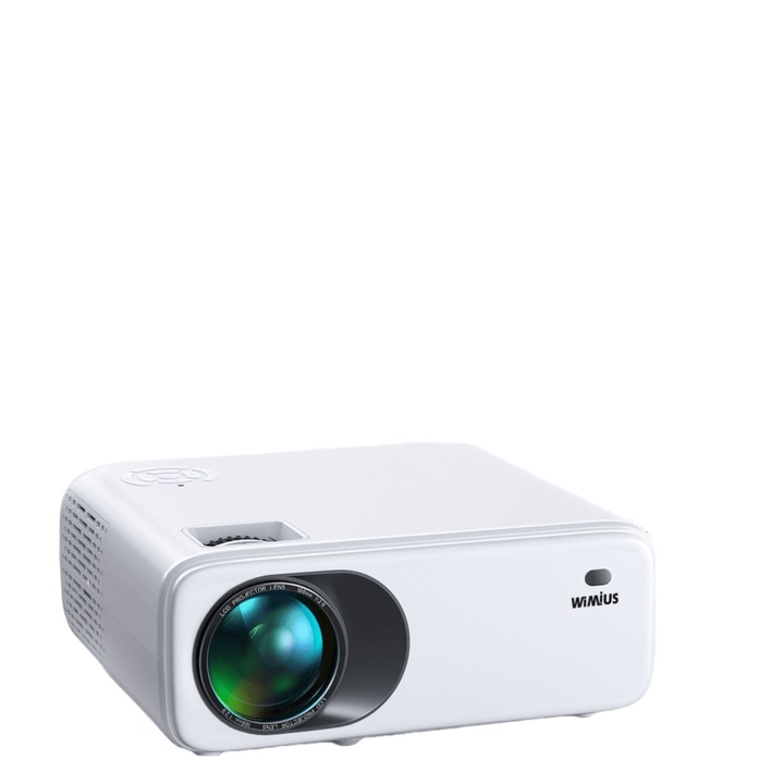 WiMiUS W6 видео проектор, Full HD 5G WiFi Bluetooth, 9500 лумена 1080P 4K видео LED домашно кино WLAN с кутия, 350-инчов екран, 4 точки/4D корекция на трапецовидното изкривяване ±50° -50%. мащабиране
