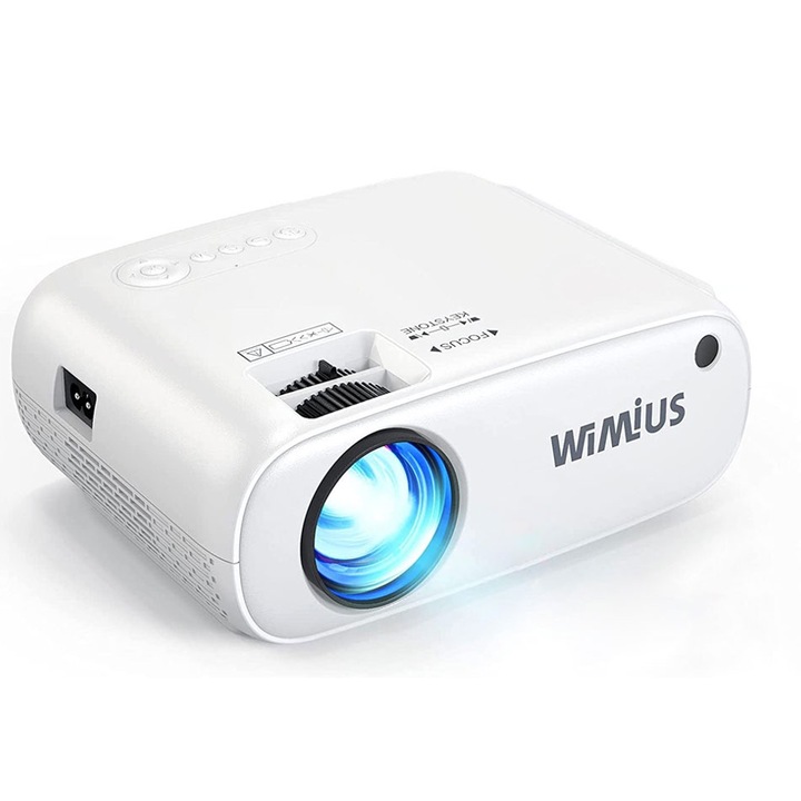 Мини видео проектор WiMiUS W2 WiFi Bluetooth, 6500 лумена поддържа 1080P Full HD, преносим телефон, съвместим с HDMI / PS4 / USB / TV стик, 250" за домашно кино