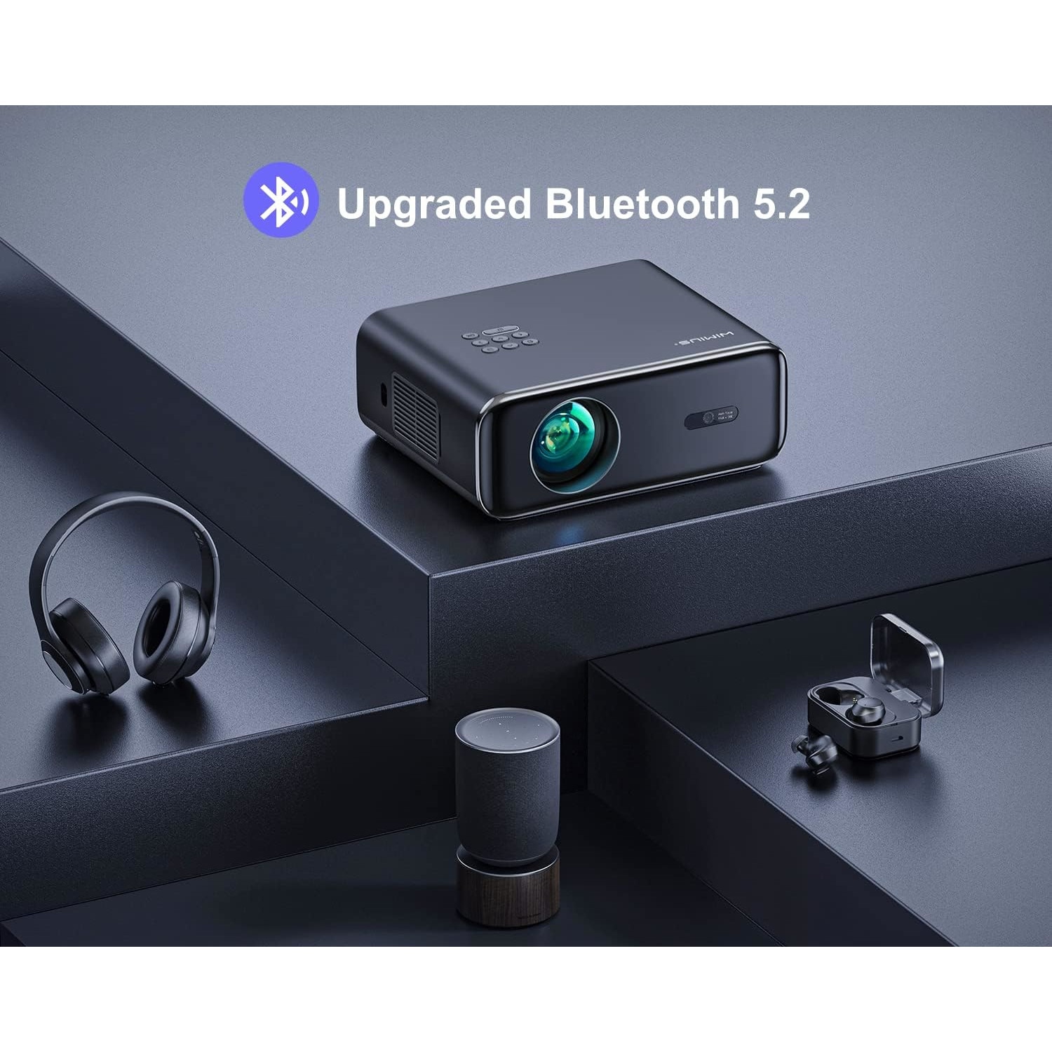 Videoproiector Wimius P62 WiFi 6 si Bluetooth 5.2, 500 ANSI 4K