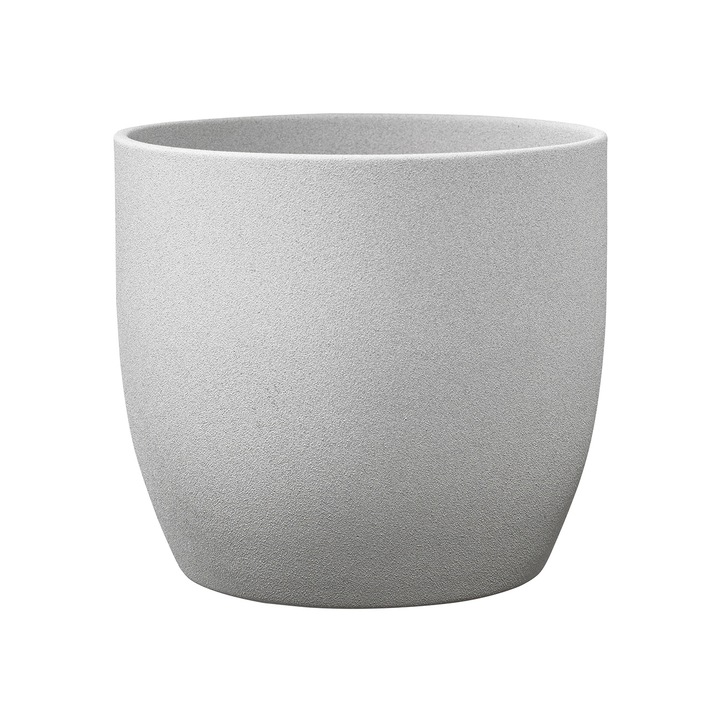 Ghiveci ceramica, Basel, gri deschis stone, 24 cm