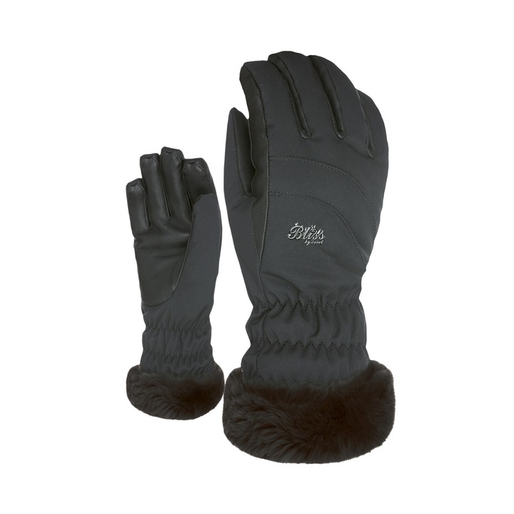 Manusi de schi pentru femei, Level, Bliss Pearl, tehnologie Thermo-Plus, membrana GORE Windstopper, Negru, XS