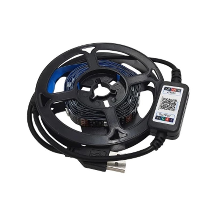 Rgb Led szalag, Bluetooth vezérléssel 2m USB DC5V (LED0085B)