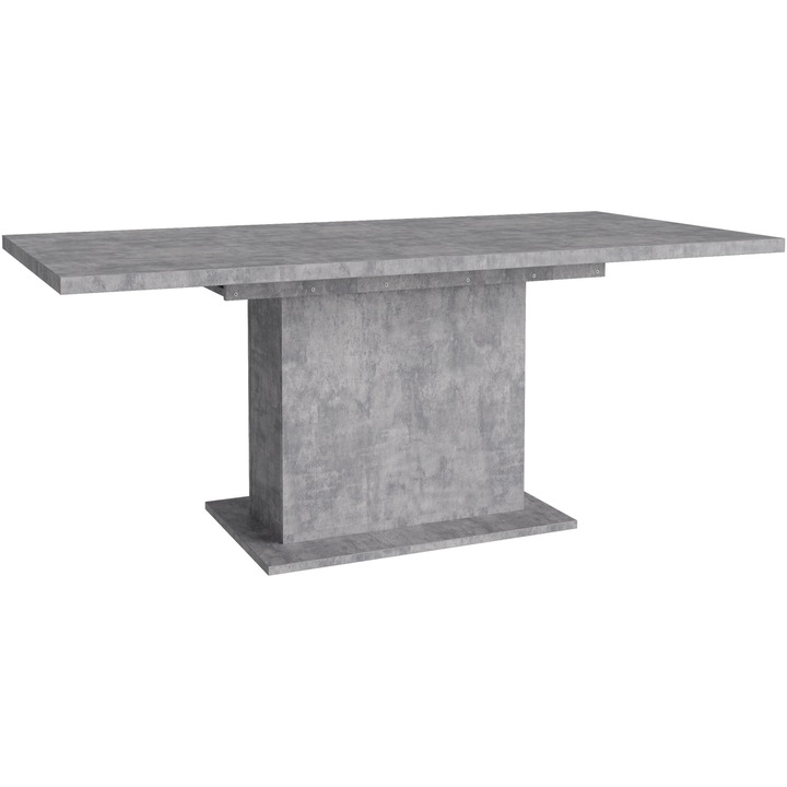 Masa extensibila Forte Dining Tables, dimensiuni 160-200x 76.6x 90 cm, culoare beton optic gri deschis