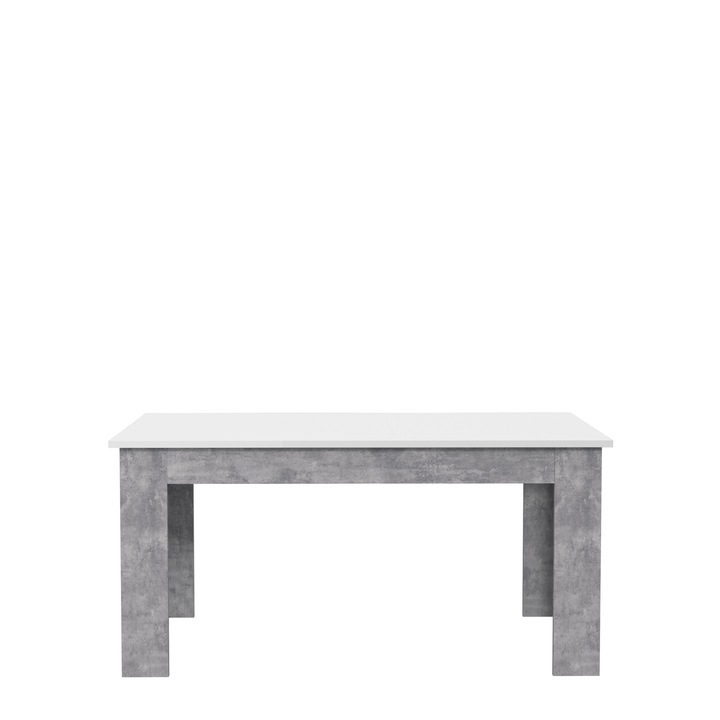 Masa fixa Forte Pilvi, dimensiuni 160x 77.3x 90 cm, culoare beton optic gri deschis/ alb