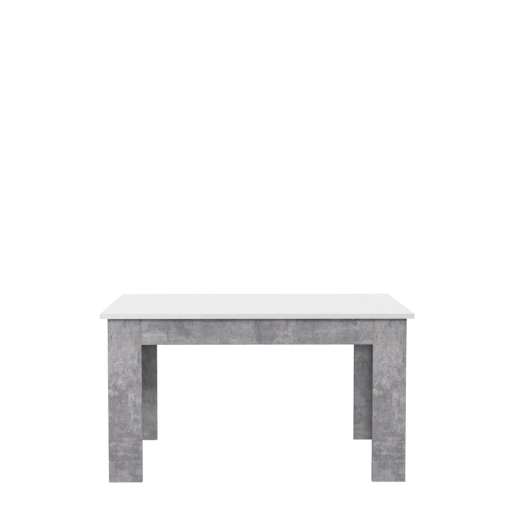 Masa fixa Forte Pilvi, dimensiuni 140x 77.3x 90 cm, culoare beton optic gri deschis/ alb