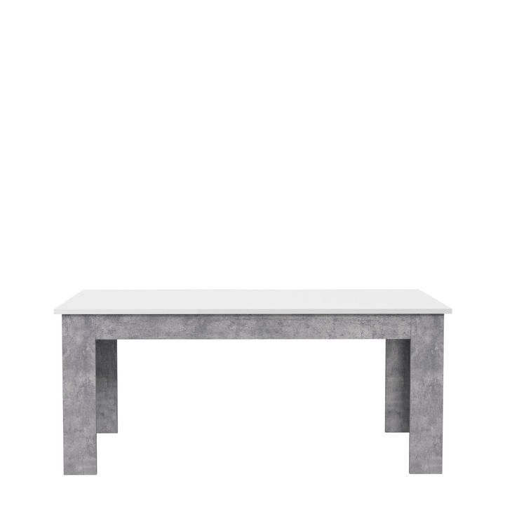 Masa fixa Forte Pilvi, dimensiuni 180x 77.3x 90 cm, culoare beton optic gri deschis/ alb