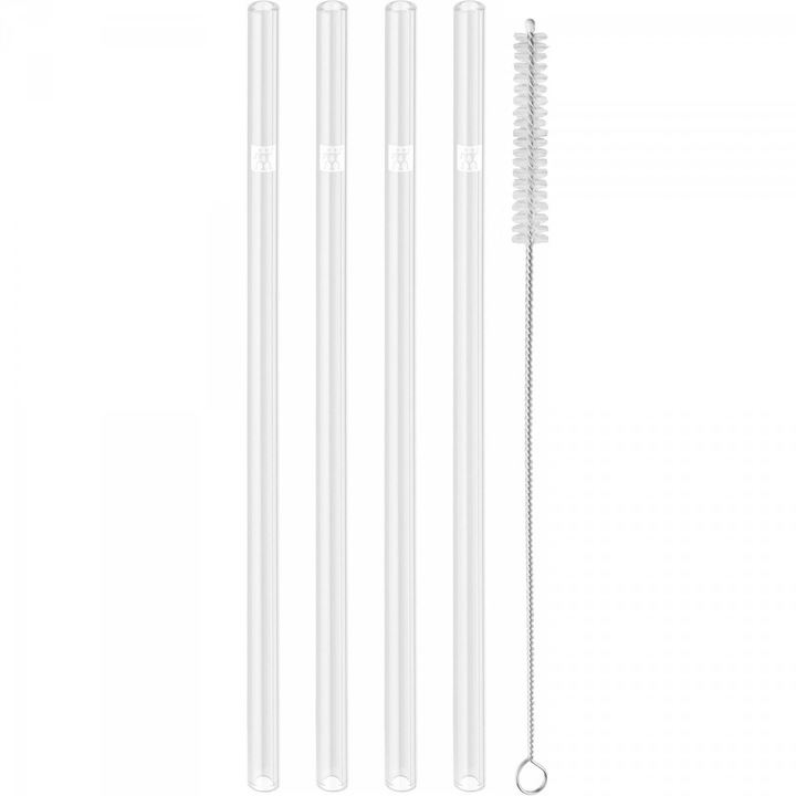Set 4 paie din sticla, Sorrento Zwilling, cu perie, transparent, 23x0.9cm