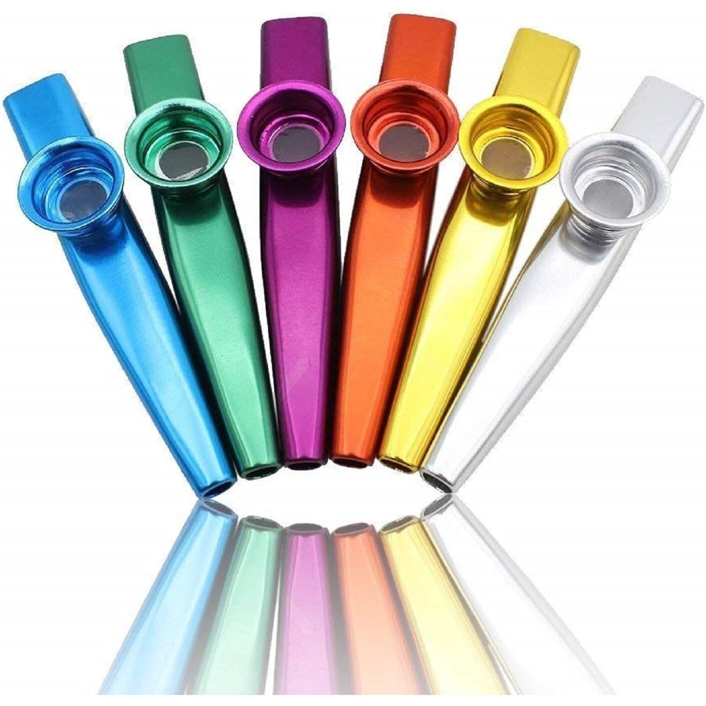 Kazoos En Métal - Lot De 25 Avec 16 Membranes, 6 Couleurs | Instrument De Musique Pour Enfants, Débutants, Fêtes