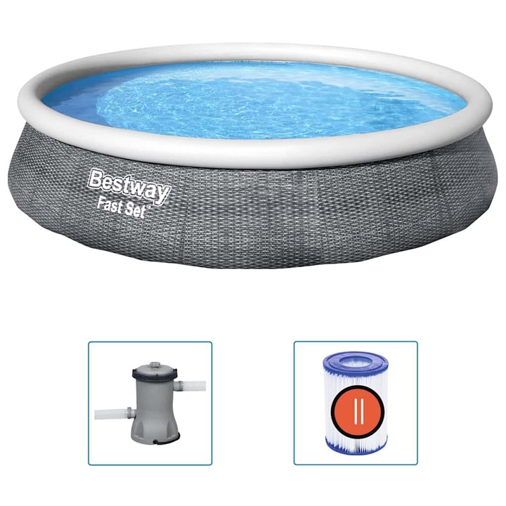 Комплект надуваем басейн с помпа Fast Set Bestway, 396x84 см, 16.86 Kg