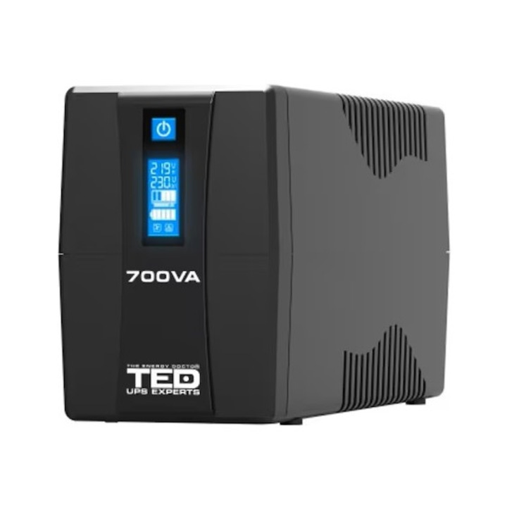 UPS Line Interactive със стабилизатор и LCD дисплей, 700VA / 400W, 2 Schuko изхода